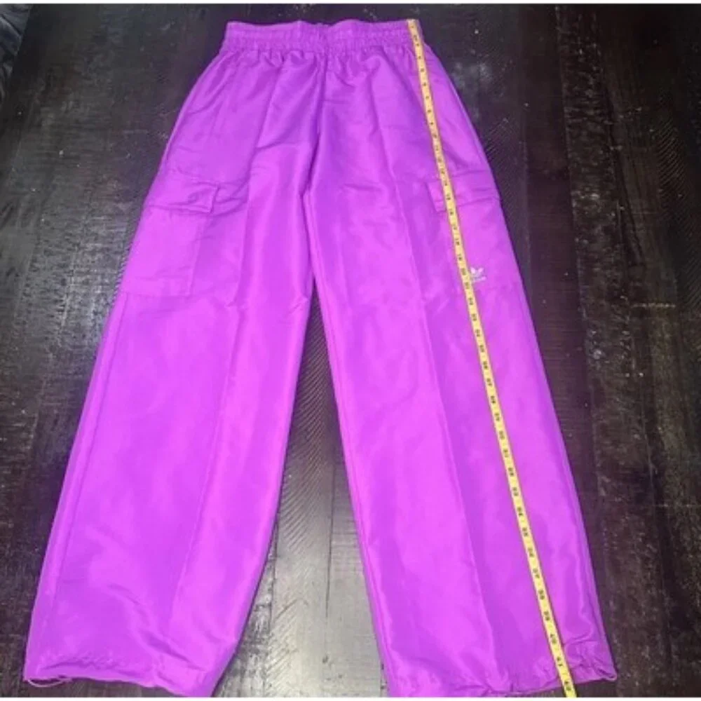 Adidas Originals Women's Essentials Woven Cargo Pants Size Small Purple Burst - Picture 12 of 16